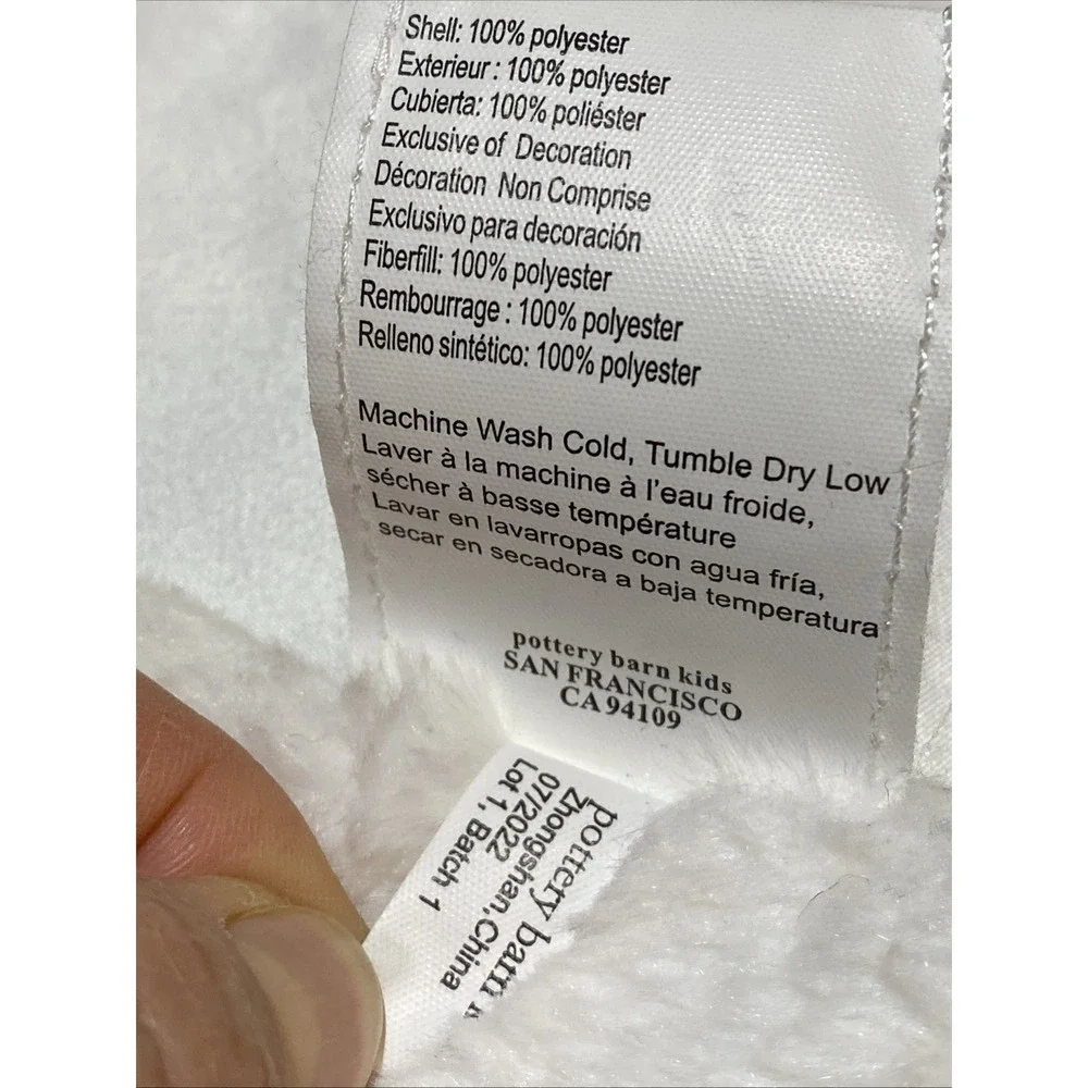 Pottery Barn Kids Lamb White‎ Knotted Lovey Security Satin Blanky - 11x11